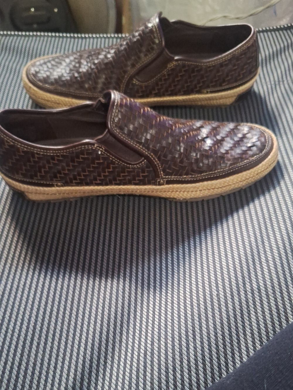 Cole Haan Nike Air Loafers Woven Leather Espadrille Slip-On Brown 11 - Picture 9 of 9